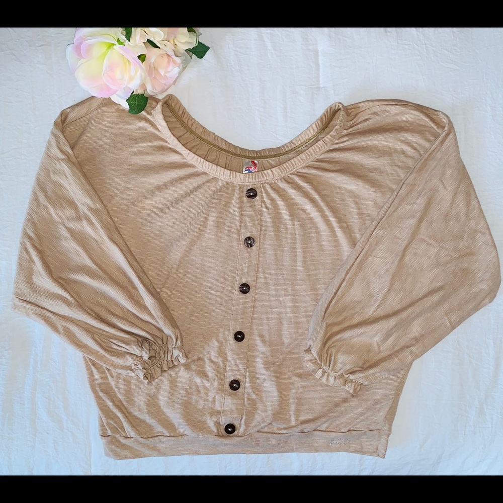 ❗️SOLD❗️ Beige False Button-Down Top